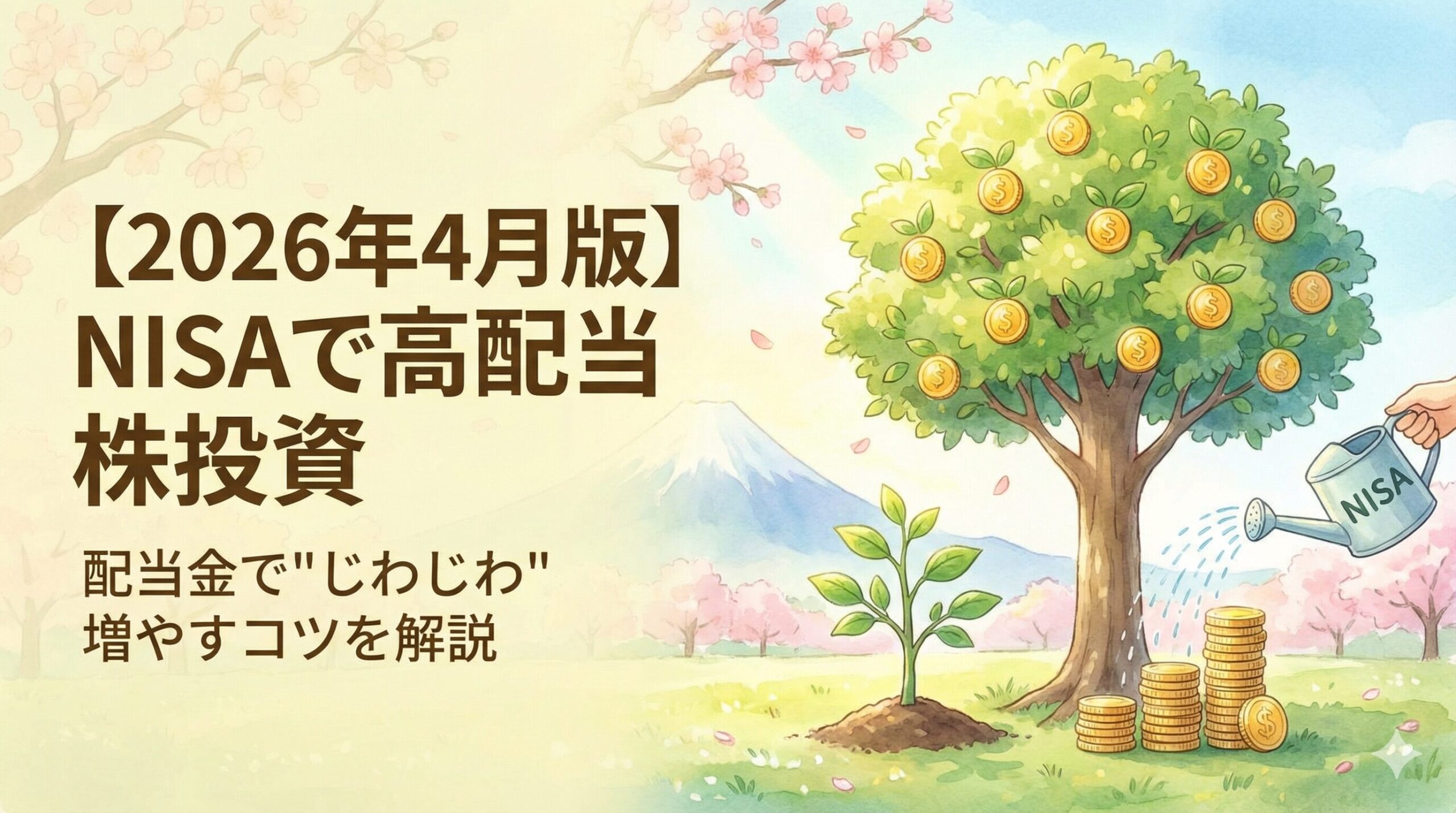 【2026年4月版】NISAで高配当株投資を始める方法｜配当金で”じわじわ”増やすコツを解説