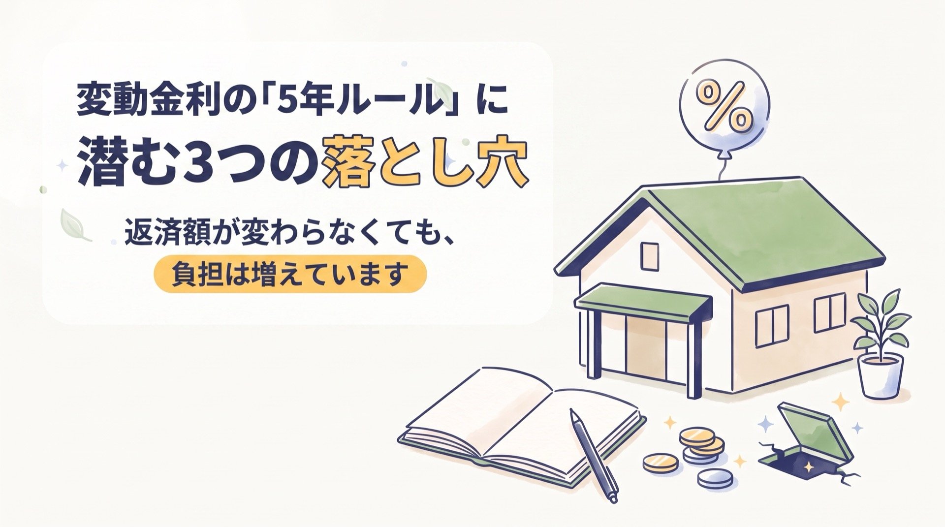 変動金利の「5年ルール」に潜む3つの落とし穴｜返済額が変わらなくても、負担は増えています
