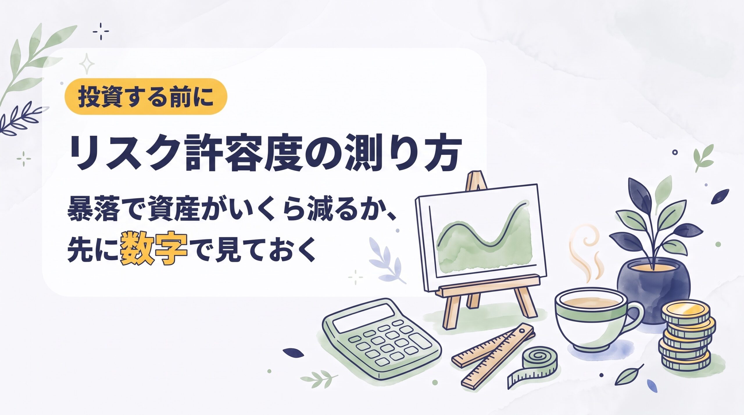 リスク許容度の測り方｜暴落で資産がいくら減るか、投資する前に数字で見ておく