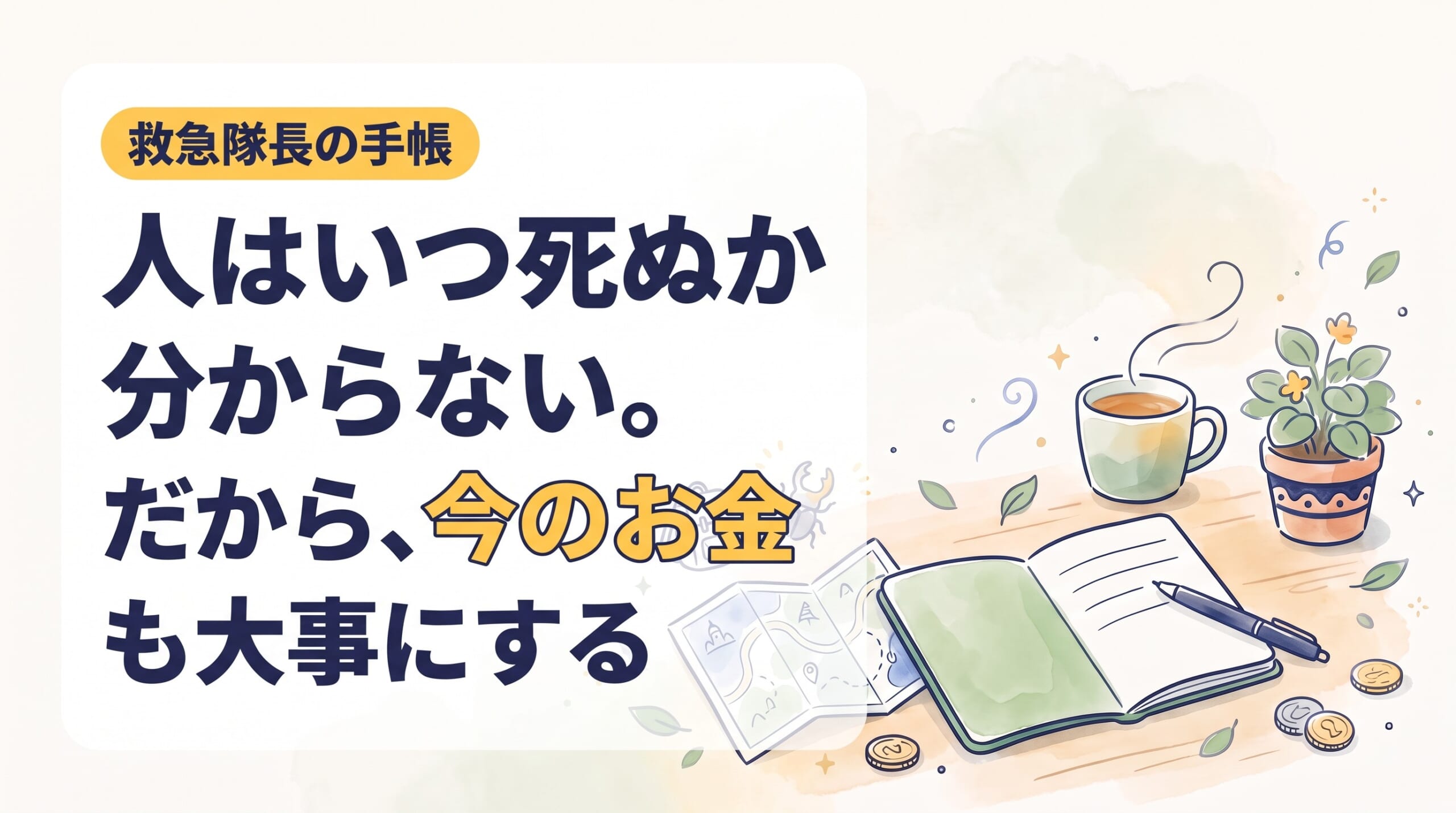 救急隊長の手帳｜人はいつ死ぬか分からない。だから、今のお金も大事にする